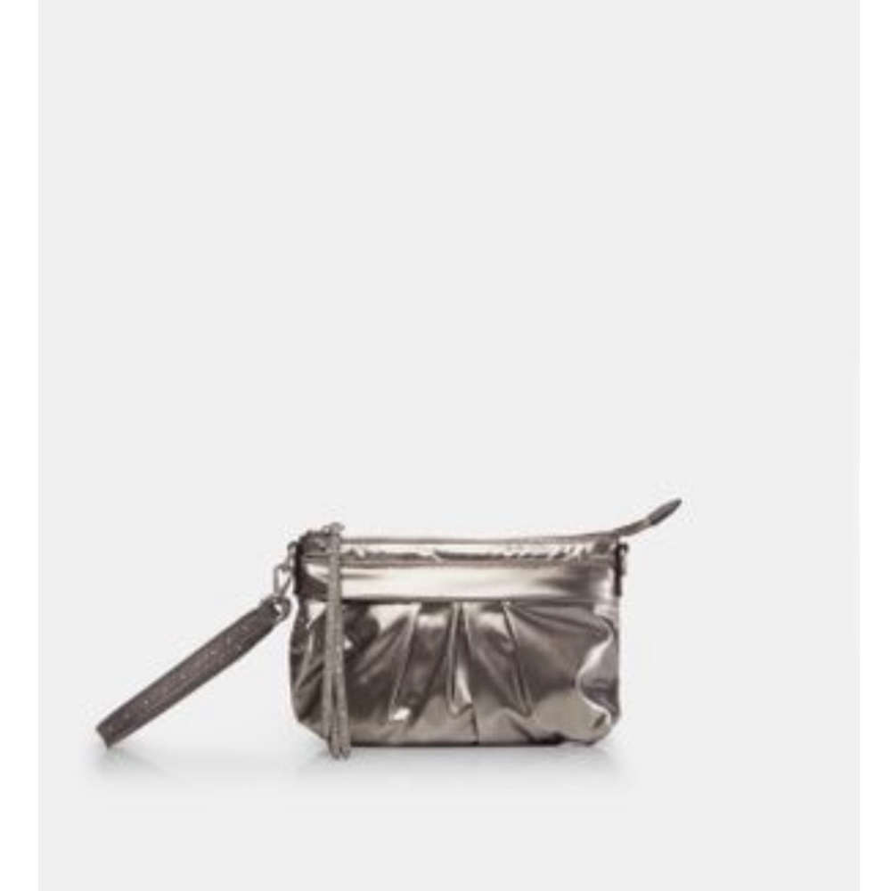 MZ Wallace Harlow wristlet crossbody in Distressed Pewter EUC